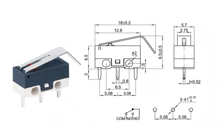 Sølv DOT buet håndtak musebryter