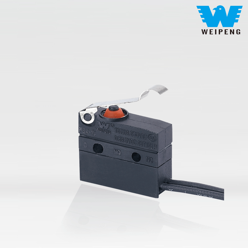 Weipeng 10A vinklet spak sideutgang IP67 forseglet vanntett mikrobryter